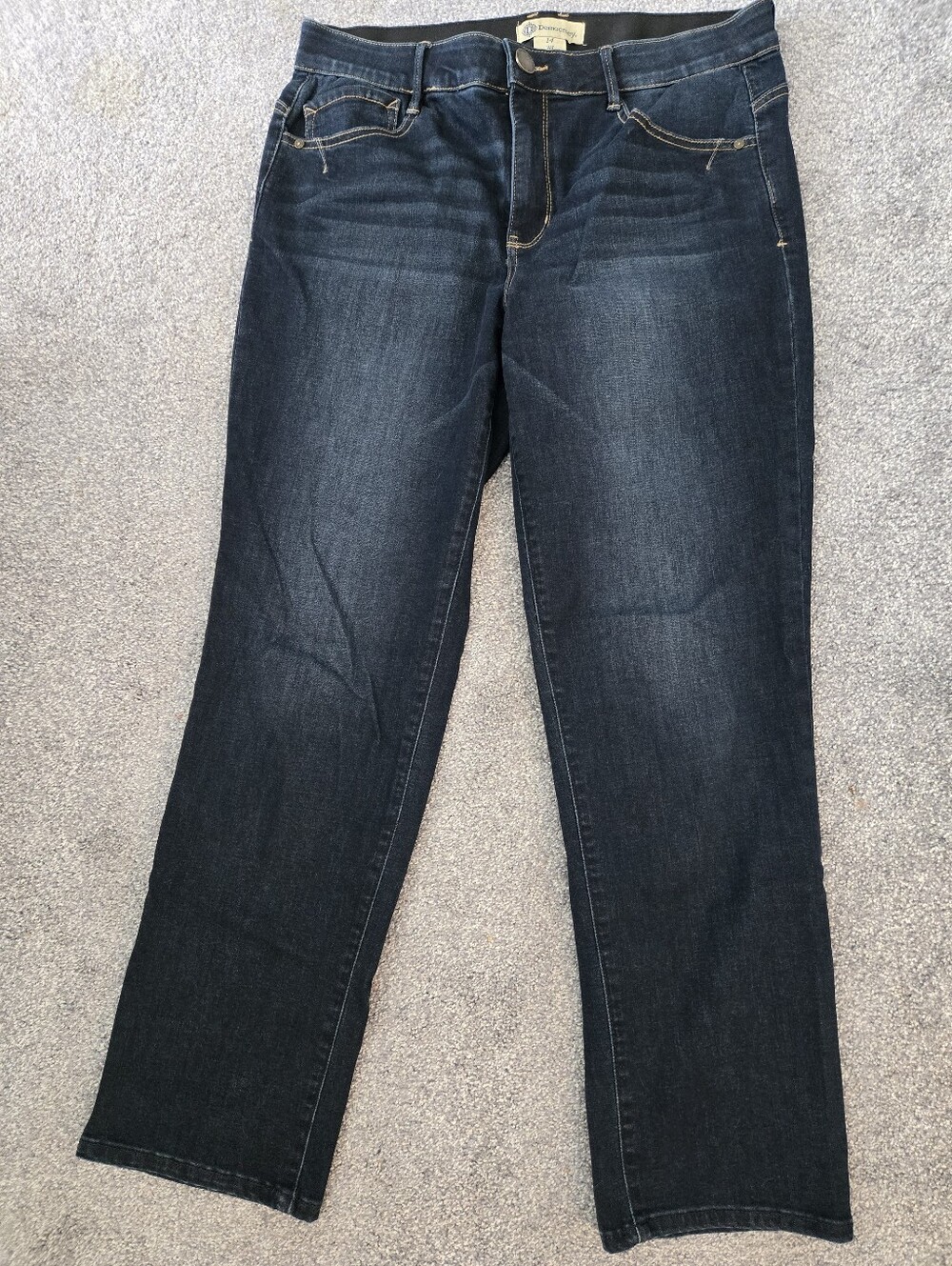 Democracy Dark Blue Straight-Leg Women's Jeans, Size 14